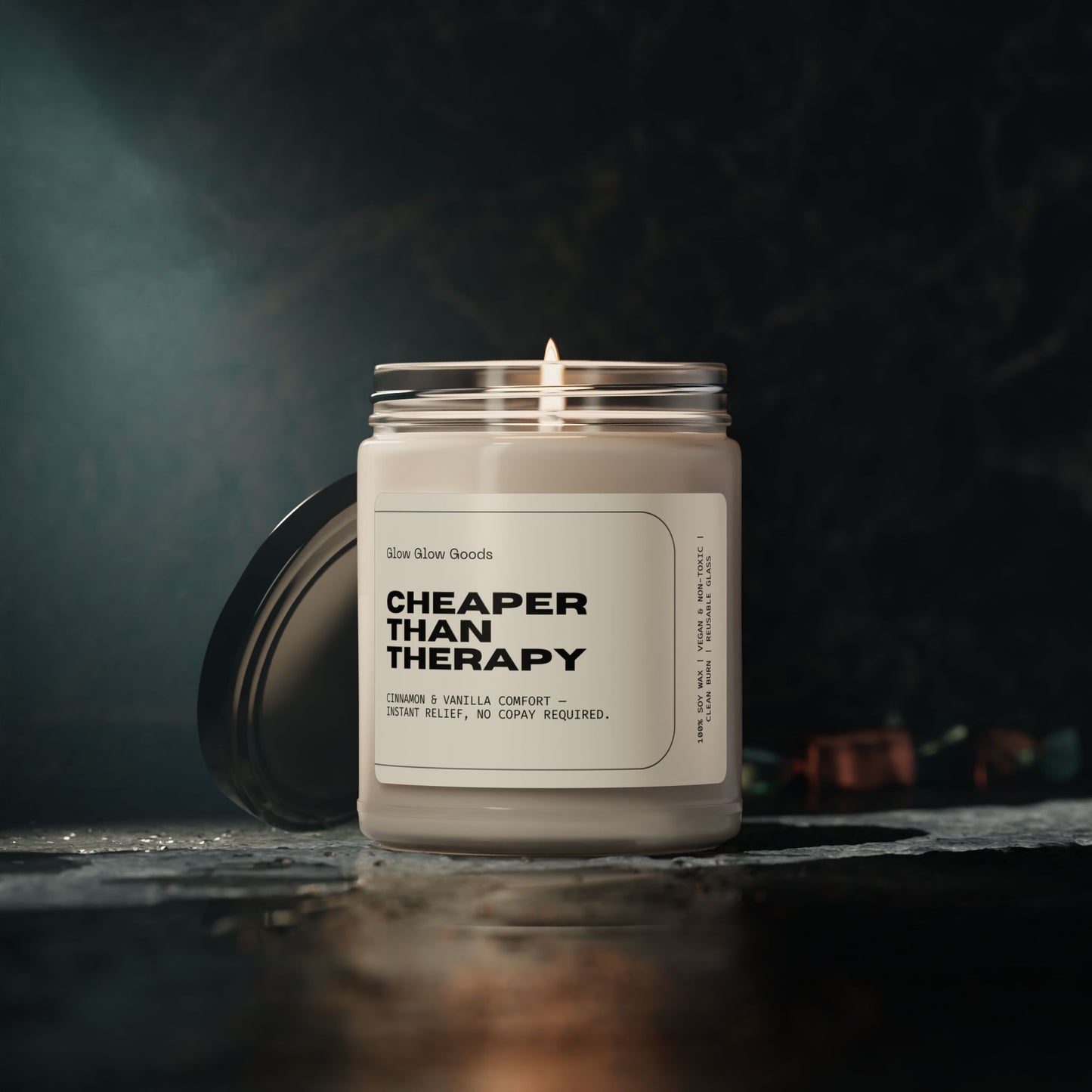 Cheaper Than Therapy Candle | Cinnamon & Vanilla