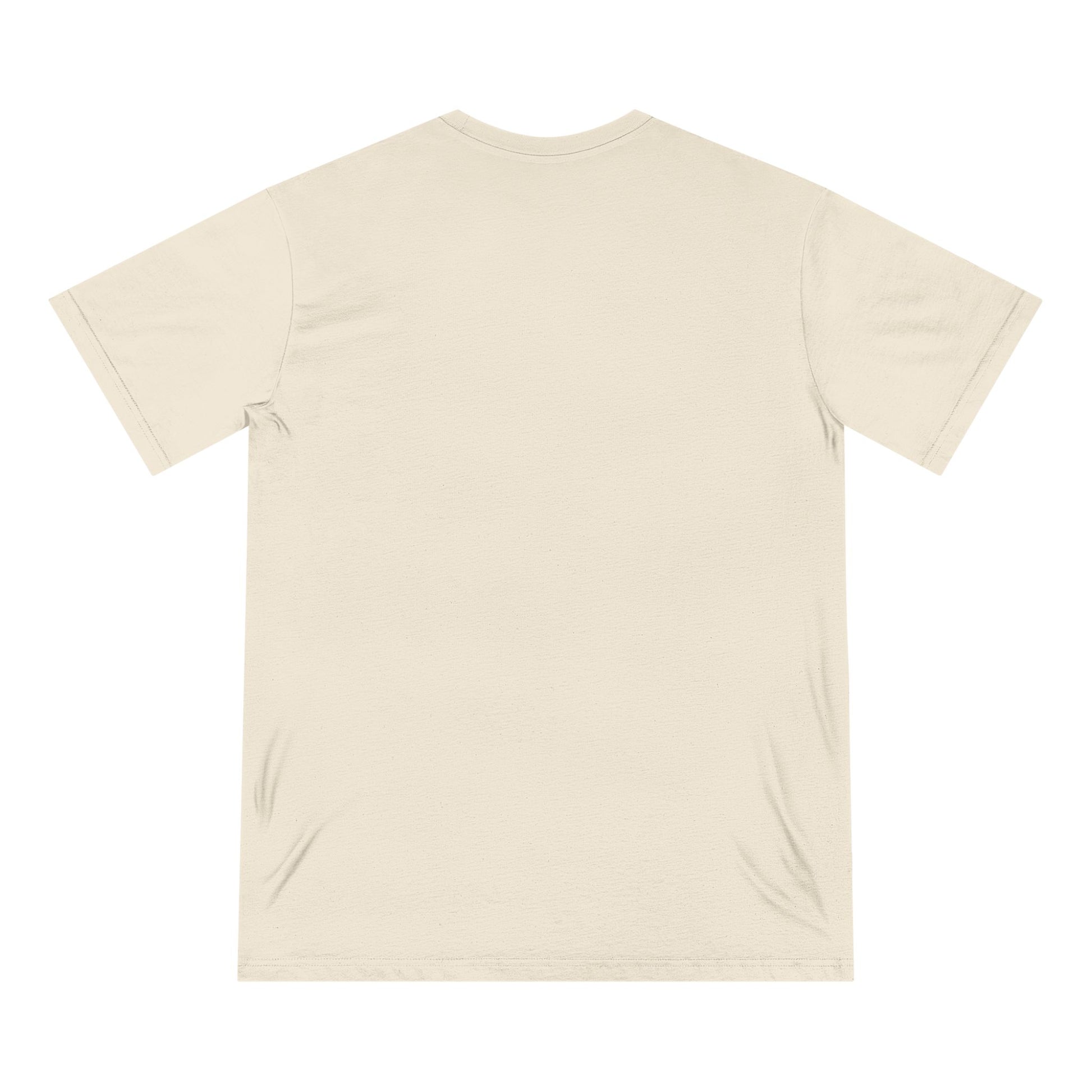 Back view of natural organic cotton t-shirt from Office Off-Duty featuring a clean minimalist blank back. Front design includes text that reads “babe, r u ok? you’ve barely touched ur full potential.”