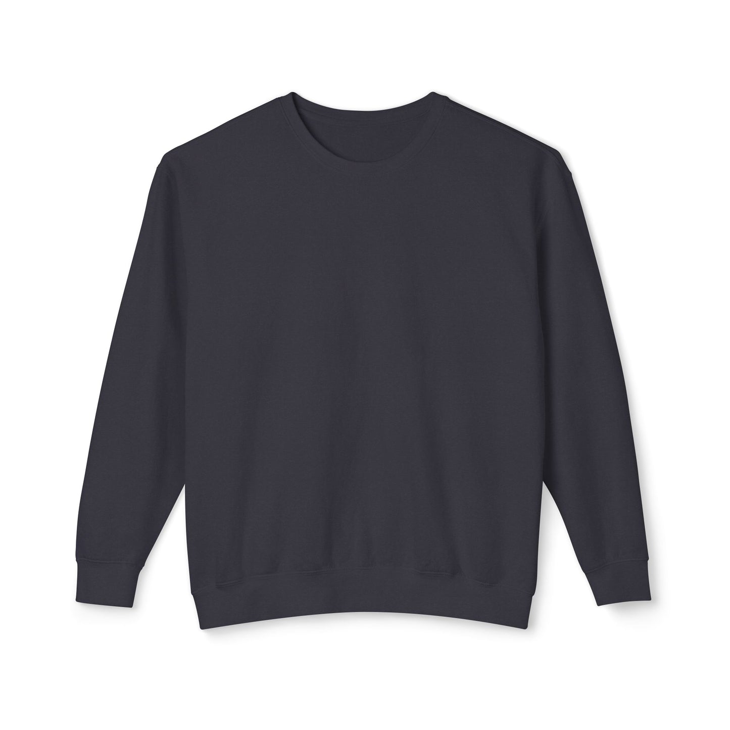 Front view of the “Stealth Mode” sweatshirt by Office Off-Duty in black. A minimalist, 100% ring-spun cotton crewneck designed for focus, privacy, and the soft power of staying low-key.
