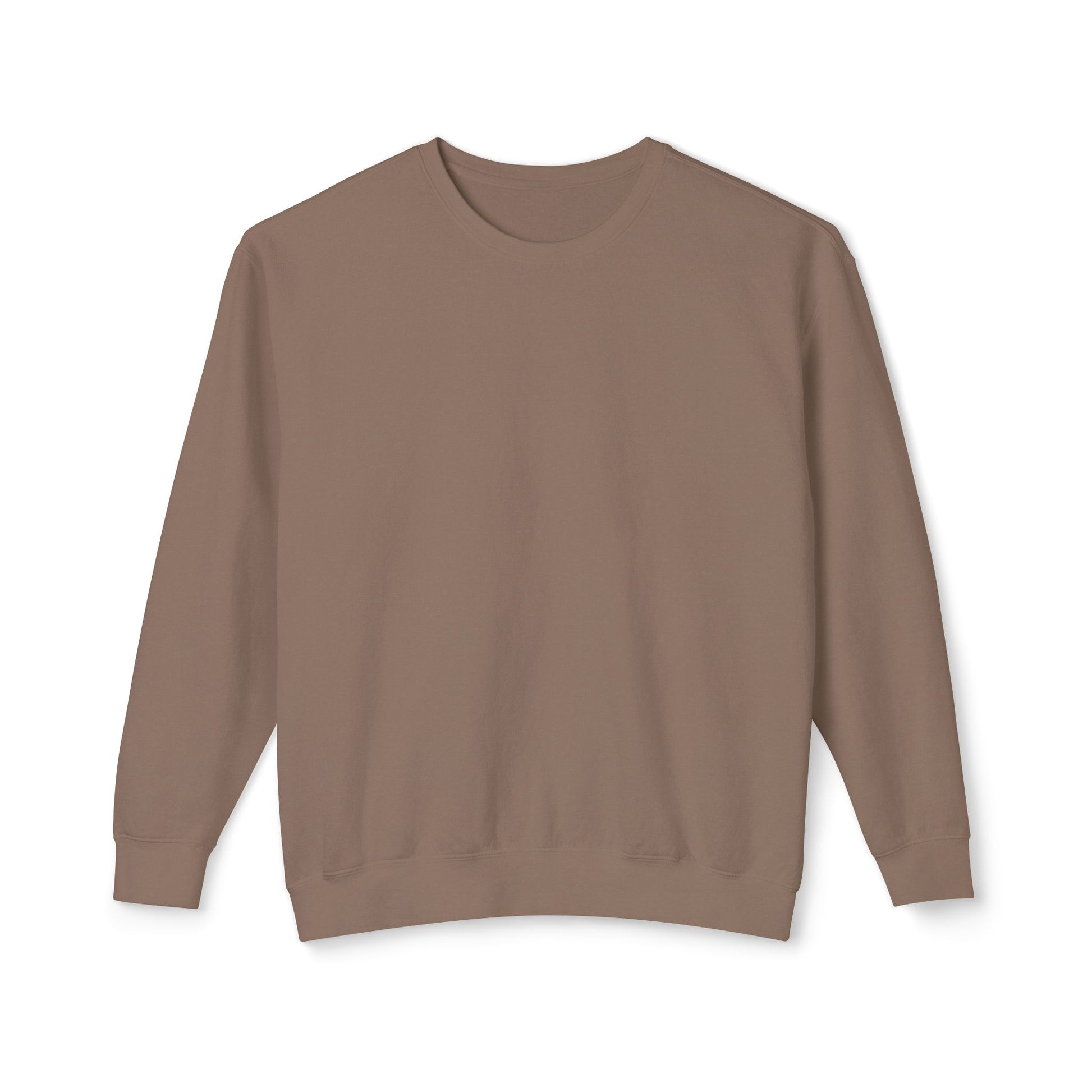 Front view of the “Stealth Mode” sweatshirt by Office Off-Duty in espresso brown. A clean, minimalist front made from 100% ring-spun cotton—quiet luxury meets introvert energy.