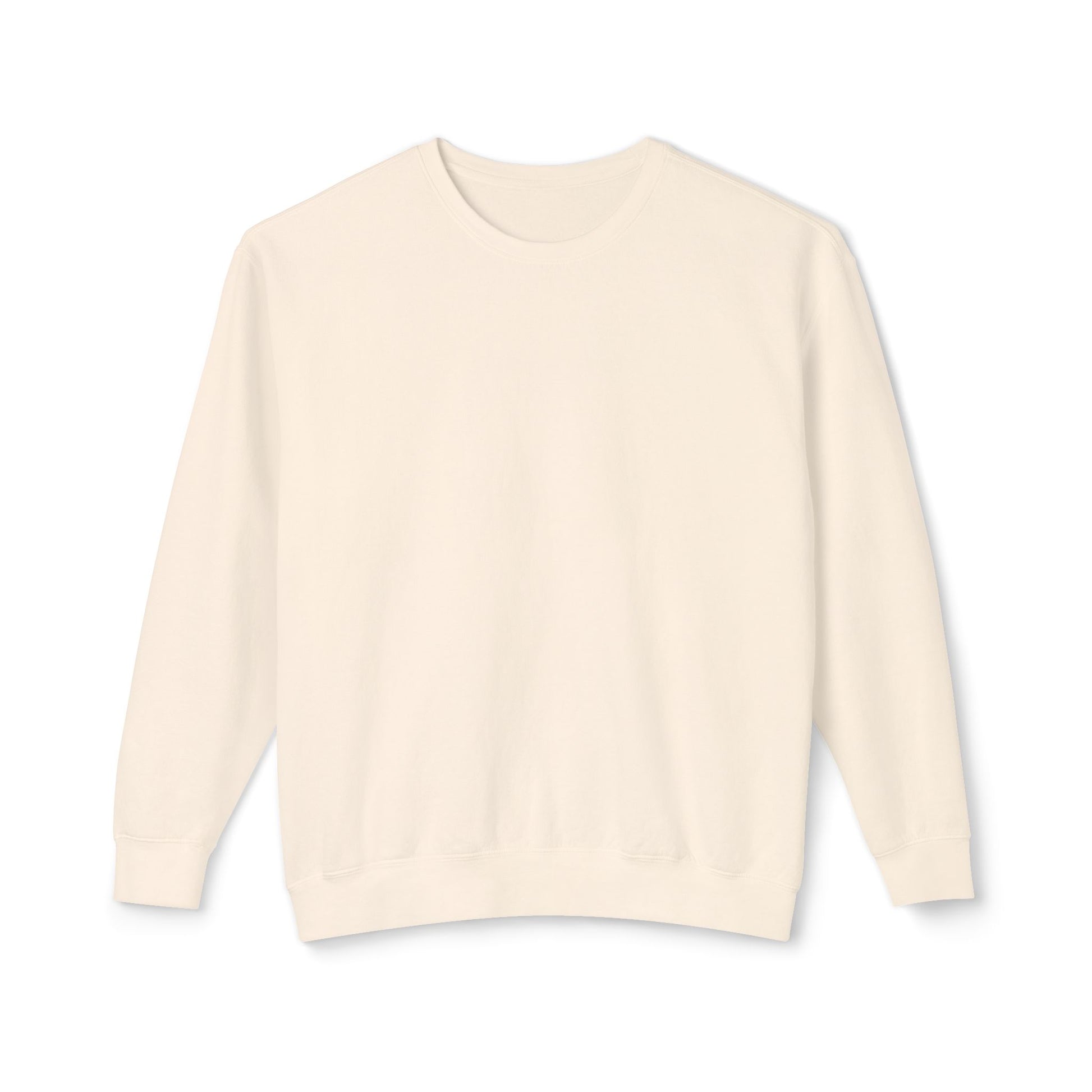 Front view of the “Stealth Mode” sweatshirt by Office Off-Duty in ivory. A clean, minimalist crewneck made from 100% ring-spun cotton — soft, structured, and designed for quiet ambition.